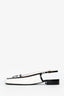 Pre-Loved Chanel™ 2026 Black/White Lambskin Leather CC Slingback 38C