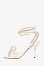 Mach & Mach Cream Satin Bow Heeled Sandals Size 38.5