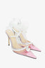 Mach & Mach Pink PVC Diamond of Elizabeth Ankle Wrap Pumps Size 39
