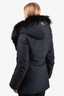 Mackage Black Double Zip Down Jacket with Fox Fur Collar Size M
