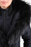 Mackage Black Double Zip Down Jacket with Fox Fur Collar Size M