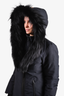 Mackage Black Double Zip Down Jacket with Fox Fur Collar Size M