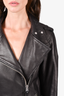 Mackage Black Leather Moto Jacket with Belt Size M