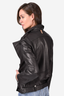 Mackage Black Leather Moto Jacket with Belt Size M