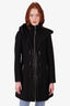 Mackage Black Steffy Flat Wool Coat with Toggle & Zip Off Hood Size M