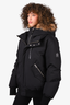 Mackage Black 'Dixon 2 in 1' Down Bomber Jacket with Fur Hood Size 44 Mens