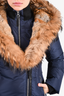 Mackage Navy Blue Down Puffer Racoon Fur Coat Size S