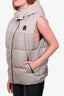 Mackage Taupe Quilted Down Puffer Oversized Vest Size 40