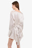 Maggie Marilyn Black/White Silk Striped Belted Mini Dress Size 10