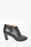 Maison Margiela Black Leather Peep Toe Ankle Boots Size 39