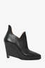 Maison Margiela Black Leather Pointed Toe Wedge Boots Size 37