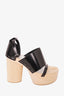 Maison Margiela Black Wood Platform Buckle-fastening Sandals Size 35