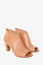 Maison Margiela Brown Leather Booties Peep Toe Heels Size 37