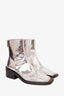 Maison Margiela Silver Stacked Ankle Boot Size 38