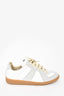 Maison Margiela White Leather/Grey Suede 'Replica' Sneakers Size 37