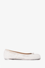 Maison Margiela White Painted Canvas Tabi Flats Size 36