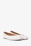 Maison Margiela White Painted Canvas Tabi Flats Size 36