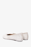 Maison Margiela White Painted Canvas Tabi Flats Size 36
