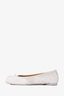 Maison Margiela White Painted Canvas Tabi Flats Size 36