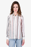 Maison Margiela White/Red Striped Silk Shirt Size 4