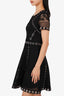 Maje Black Lace Grommet Dress Size 40