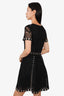 Maje Black Lace Grommet Dress Size 40