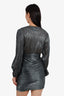 Maje Black Metallic Long Sleeve Mini Dress Size 38