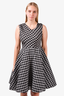 Maje Black White Check A-Line Dress Size 1