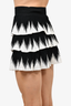 Maje Black/White Tiered Ribbed Mini Skirt sz 1