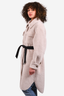Maje Cream Faux Shearling Leather Belted Long Coat Size 36