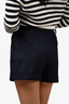 Maje Navy and Red Pinstripe High Waisted Shorts Size 34