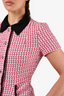 Maje Pink Tweed Collared Buttoned Dress Size 36