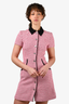 Maje Pink Tweed Collared Buttoned Dress Size 36
