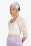 Maje White Floral Crochet Cropped Top Size 1