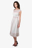 Maje White Patterned Ribbed Off-the-Shoulder Dress Size 2