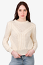 Maje White Wool/Alpaca Cable Knit Crewneck Sweater Size 1