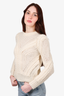 Maje White Wool/Alpaca Cable Knit Crewneck Sweater Size 1