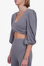 Majorelle Grey Twisted Top with Track Pants Set Size XS
