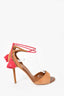 Malone Souliers Brown/Pink Suede Lace Up Heeled Sandals Size 37