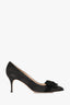 Manolo Blahnik Black Suede Kitten Heels with Bow Size 40