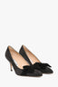 Manolo Blahnik Black Suede Kitten Heels with Bow Size 40