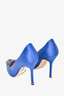 Manolo Blahnik Blue Satin Hangisi Pumps Size 38