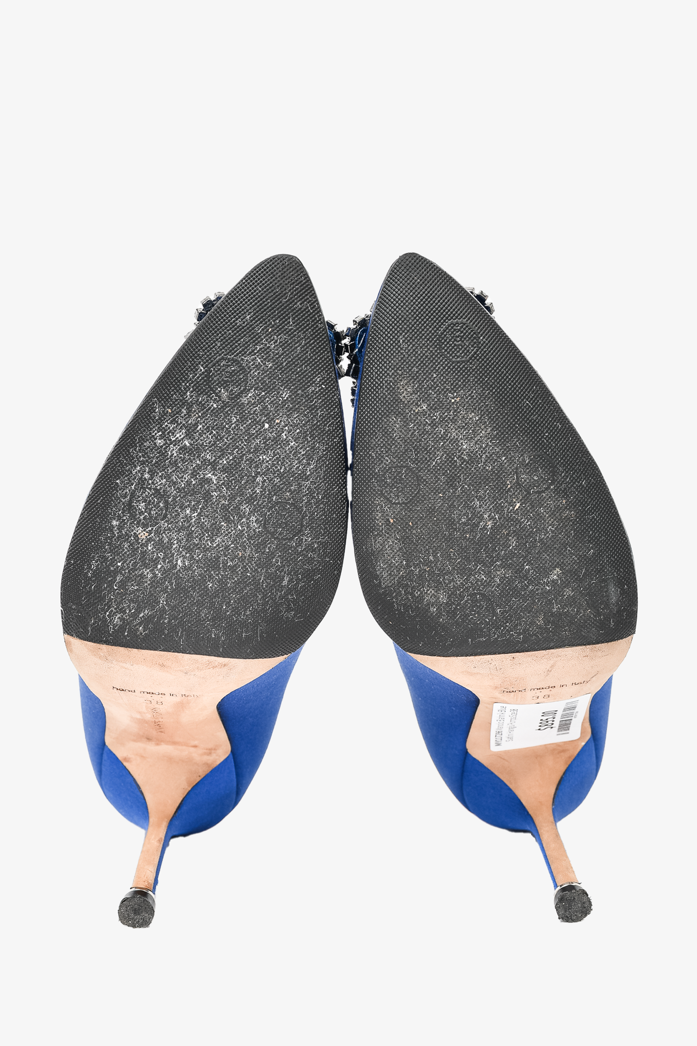 Manolo blahnik blue satin 2025 pumps