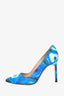 Manolo Blahnik Blue/White Tie Dye Canvas Pumps Size 35.5