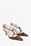 Manolo Blahnik Brown Leather/Suede Caged Pointed Toe Heels Size 36