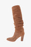 Manolo Blahnik Brown Suede Pointed Toe Tall Boot with Heel Size 37