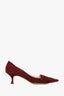 Manolo Blahnik Burgundy Suede Pointed Toe Heels Size 40.5