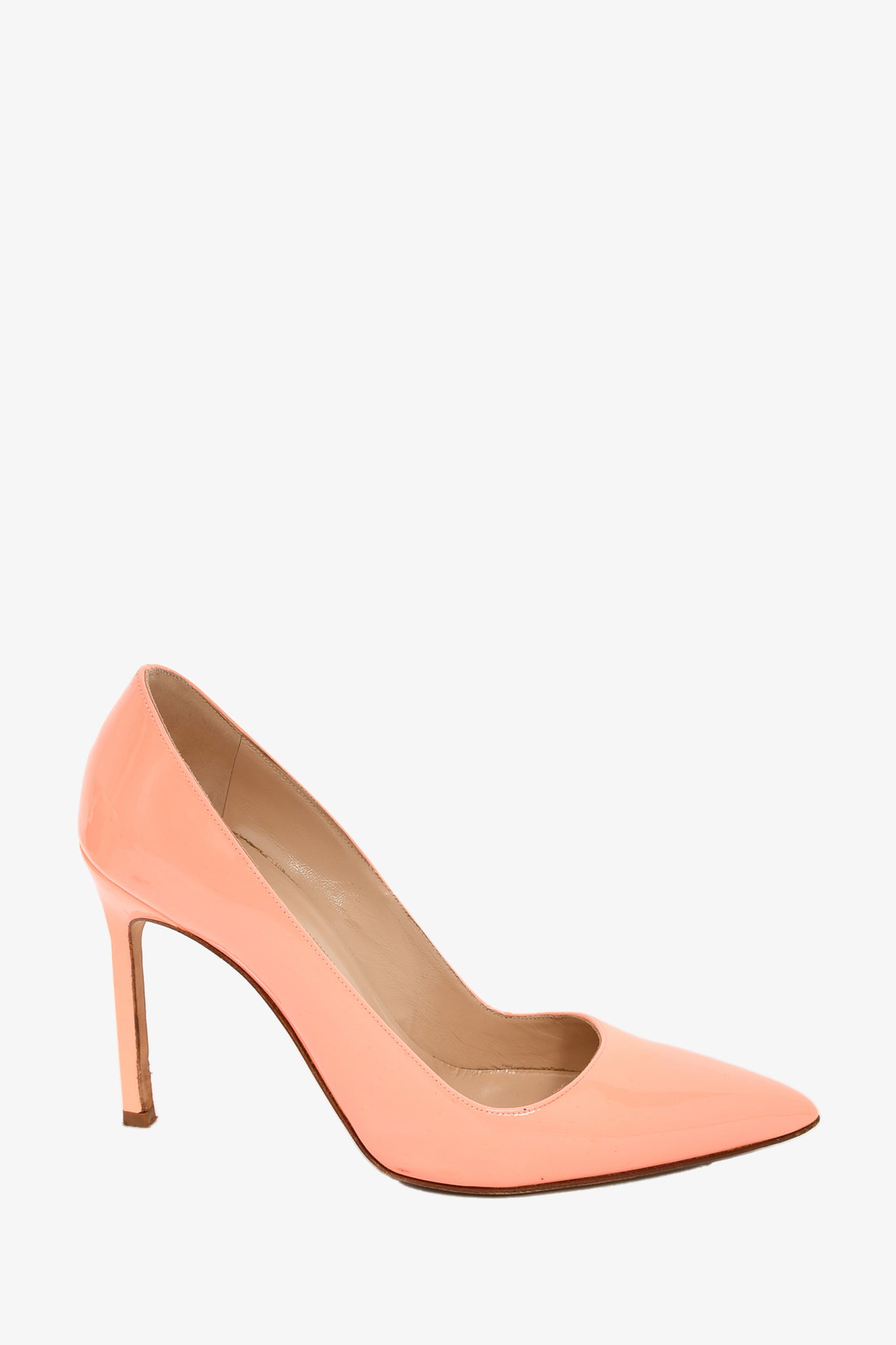 Manolo Blahnik Coral Patent Heels Size 35 – Mine & Yours