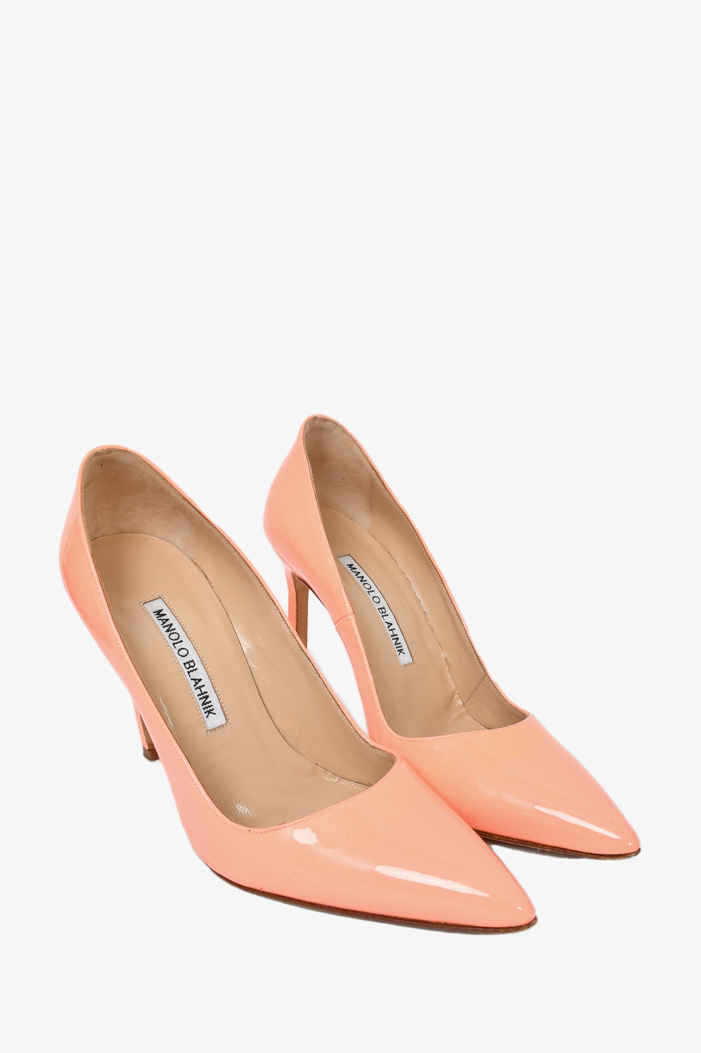 Manolo Blahnik Coral Patent Heels Size 35 – Mine & Yours