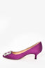 Manolo Blahnik Purple Satin Hangisi Kitten Heels Size 35